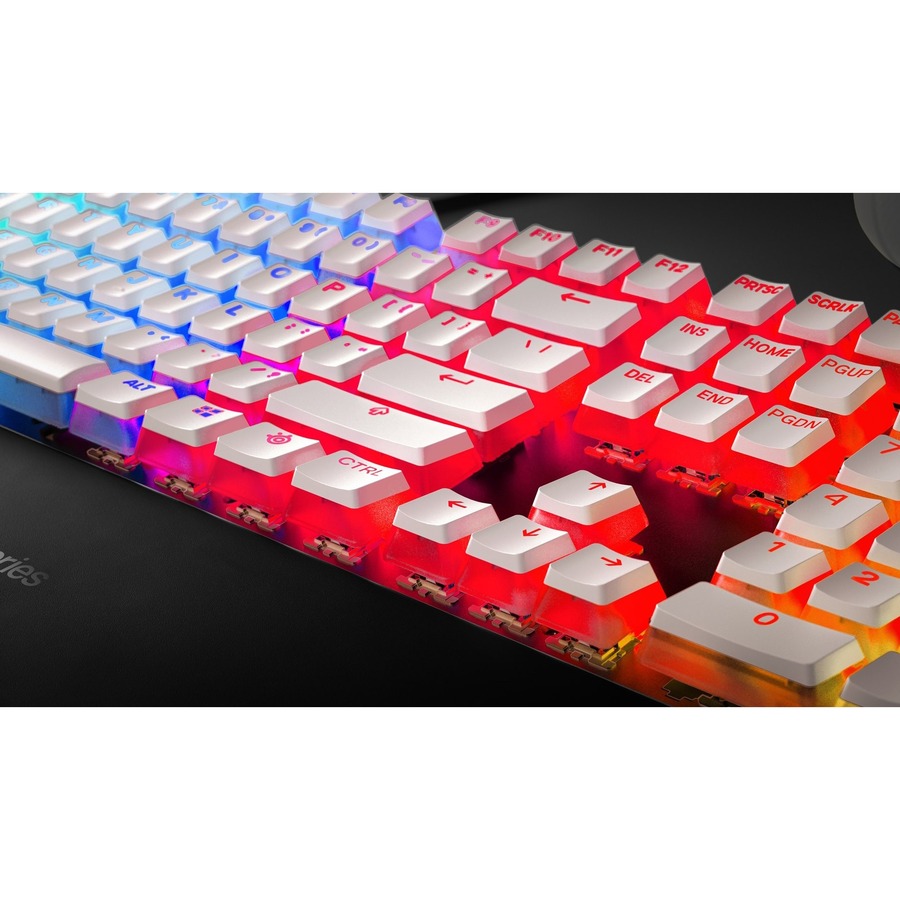 SteelSeries PrismCaps Universal Double Shot PBT Keycaps - Keyboard - White