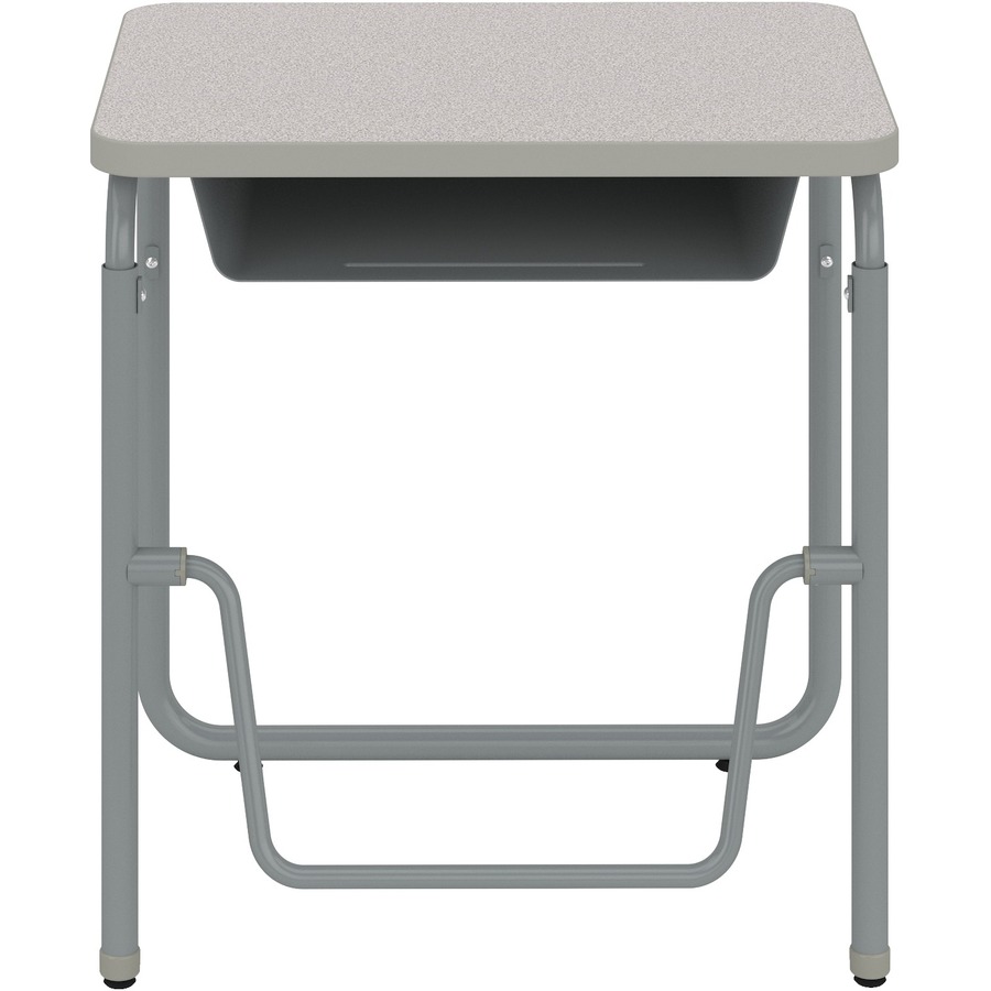Safco AlphaBetter 1224GR Student Desk - Gray Nebula Rectangle Top - 200 lb Capacity - Adjustable Height - 29" to 43" Adjustment - 27.75" Table Top Width x 19.75" Table Top Depth x 1.20" Table Top Thickness - 43" Height - Assembly Required - High Pressure 