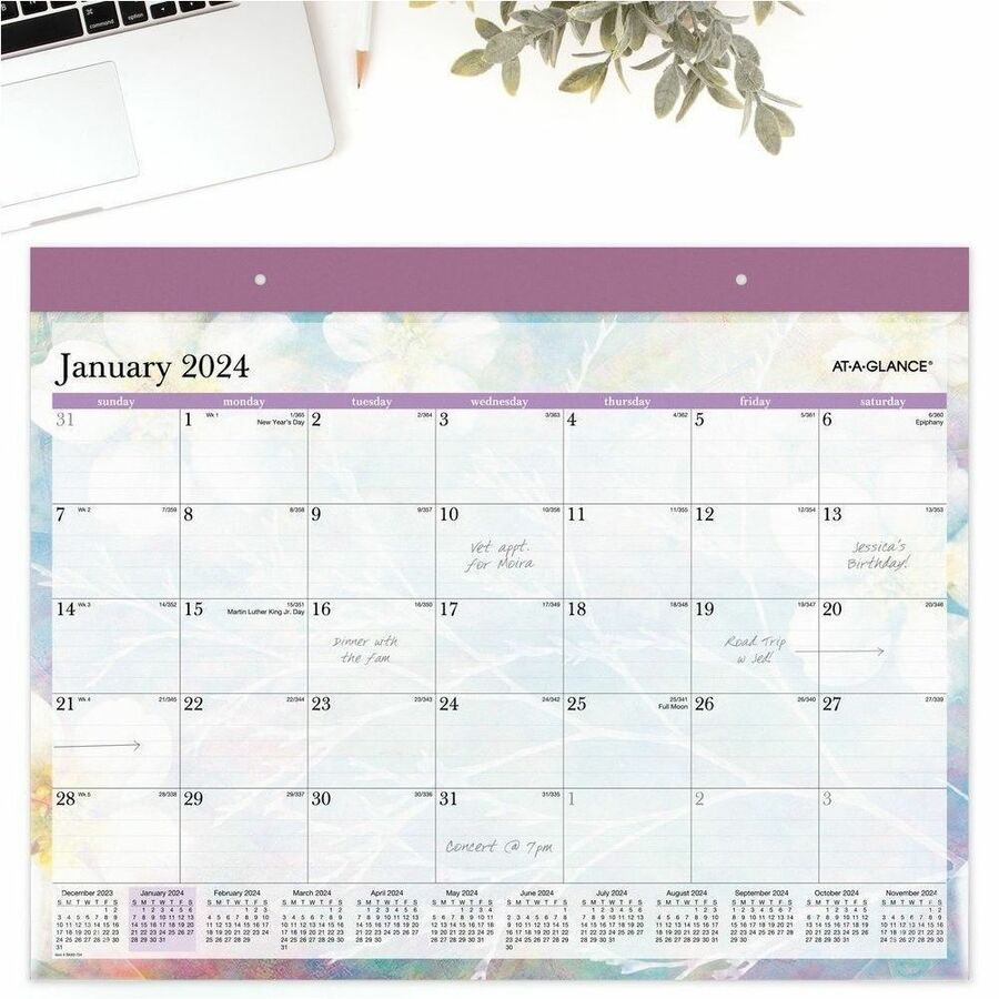 At-A-Glance Dreams 2024 Monthly Desk Pad Calendar, Standard, 21 3/4