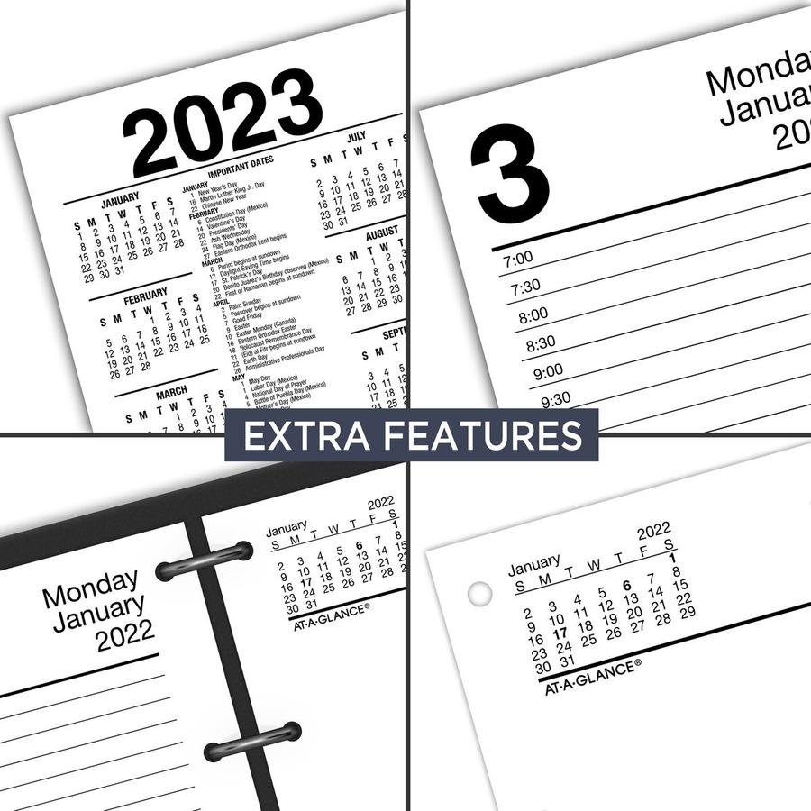 AtAGlance Daily Calendar Pocket Refill