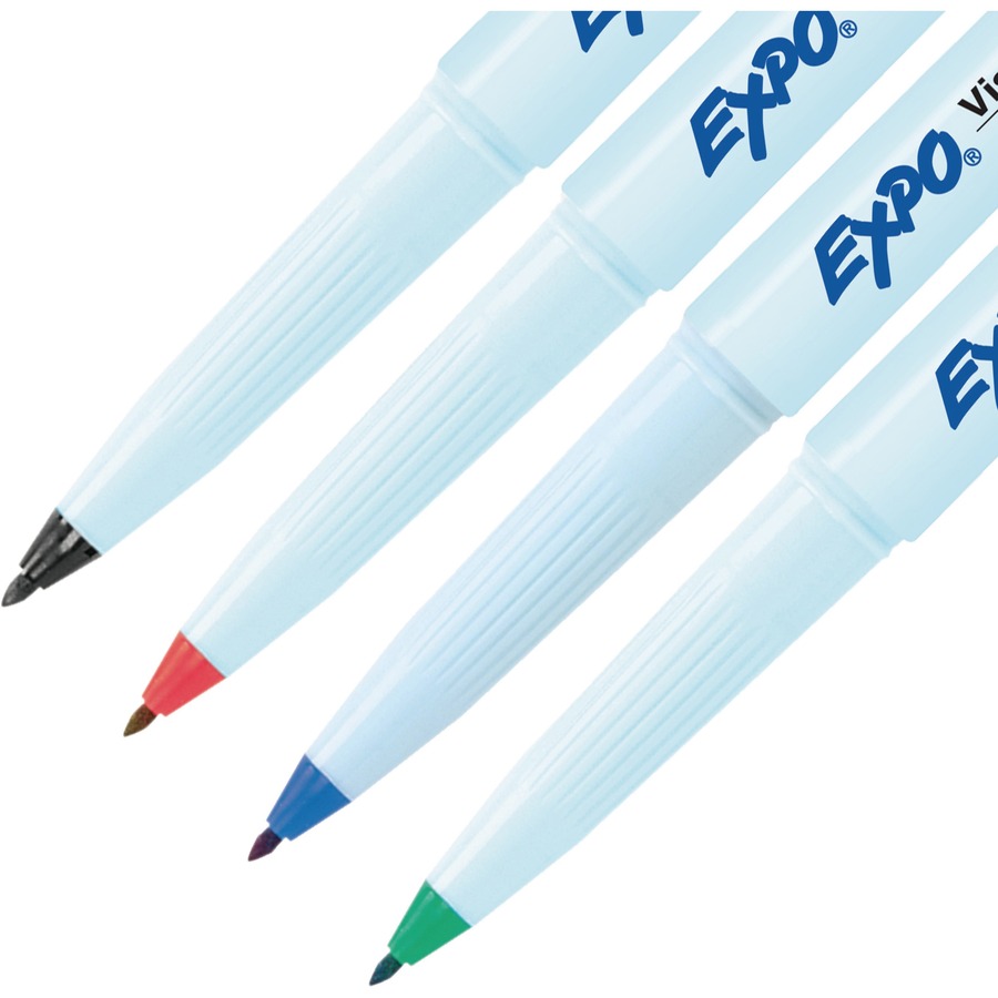 Expo Vis-à-Vis Wet-Erase Markers - Fine Marker Point - Multi - 4 / Pack