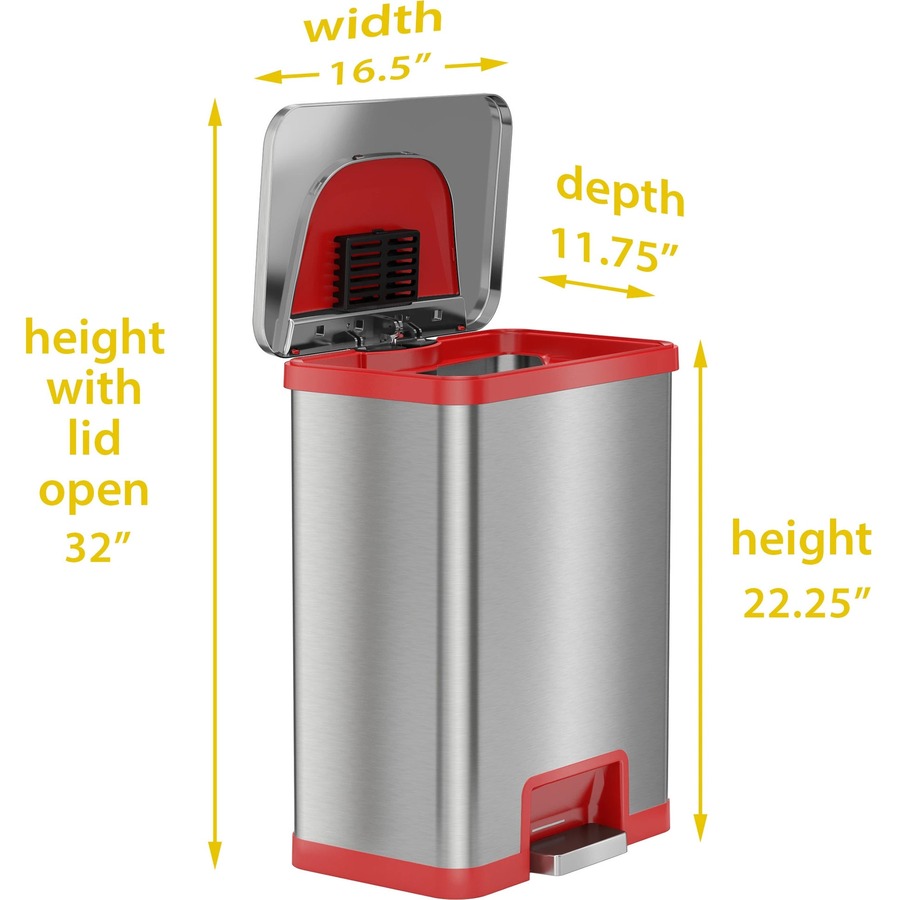 HLS Commercial 13-Gallon Pedal-Sensor Trash Can