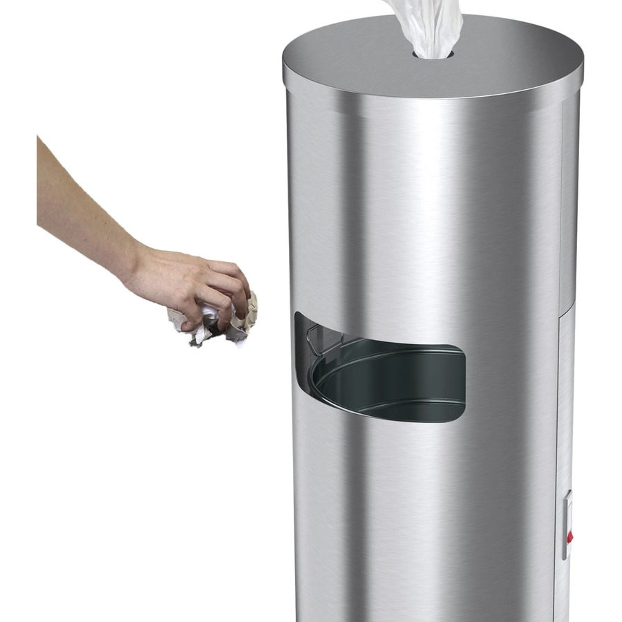 HLS Commercial Gym Wipe Dispenser 9-Gallon Trash Can