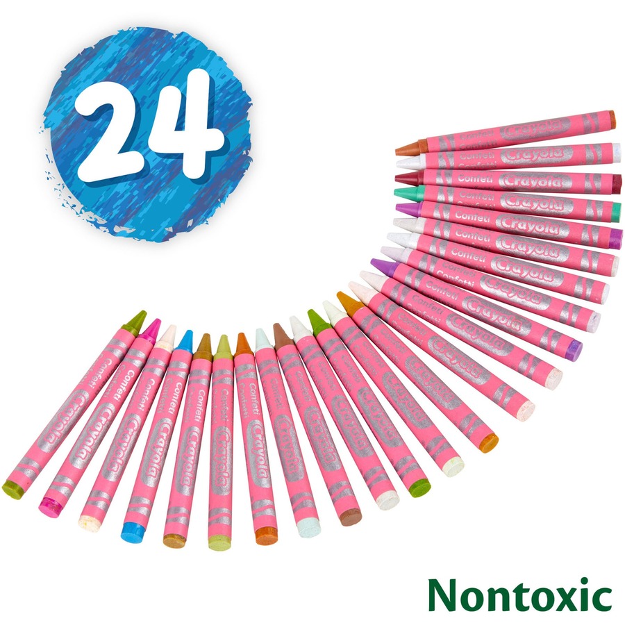 Crayola Confetti Crayons - 2" Length - Multi - 24 / Pack