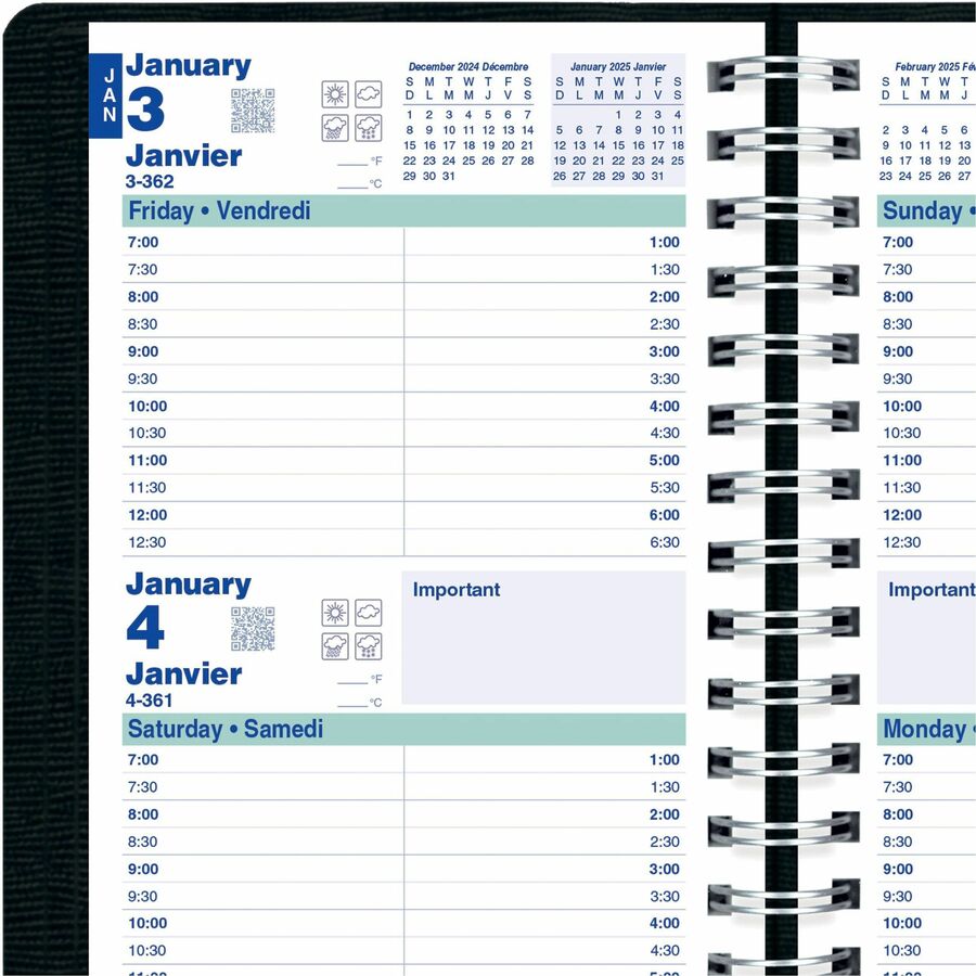 Blueline Two-Day Planner - Daily - January 2024 - December 2024 - Business Diaries - BLIC510481BT