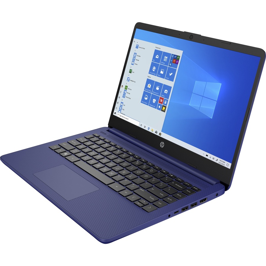 HP 14-dq0000 14-dq0010nr 14" Notebook - HD - 1366 x 768 - Intel Celeron N4020 Dual-core (2 Core) 1.10 GHz - 4 GB Total RAM - 64 GB Flash Memory - Indigo Blue