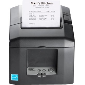 Star Micronics TSP654IISK Liner-Free Thermal Printer for Sticky Paper, Bluetooth iOS, Auto Connect OFF - Cutter, External Power Supply Included, Gray