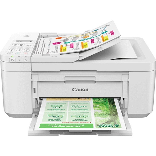 Canon PIXMA TR4720 Inkjet Multifunction Printer-Color-White-Copier/Fax/Scanner-4800x1200 dpi Print-Automatic Duplex Print-100 sheets Input-Color Flatbed Scanner-1200 dpi Optical Scan-Color Fax-Wireless LAN