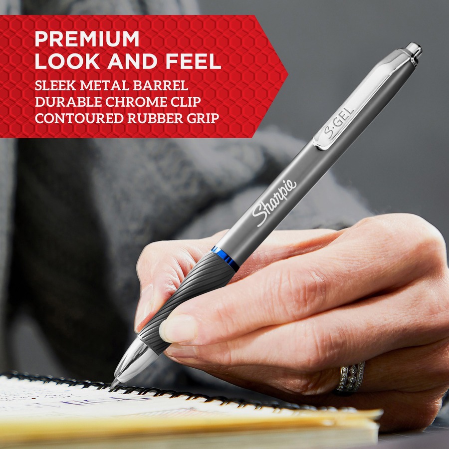 Sharpie S-Gel Pen - 0.7 mm Pen Point Size - Blue - Black Barrel - 12 / Dozen