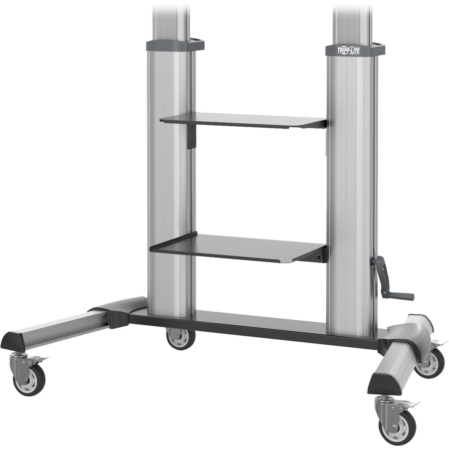 Tripp Lite by Eaton Safe-IT Heavy-Duty Rolling TV Cart with Height-Adjusting Crank Handle for 60 to 100-inch Displays