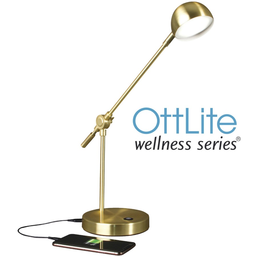 Ott-Lite OttLite Covington Brushed Nickel Adjustable LED Floor Lamp