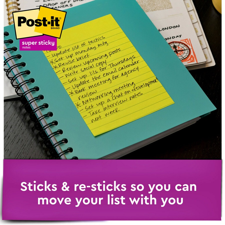 Post-It Post-it Super Sticky 4 x 6 List Notes, 24PK MMM66024SSMIACP