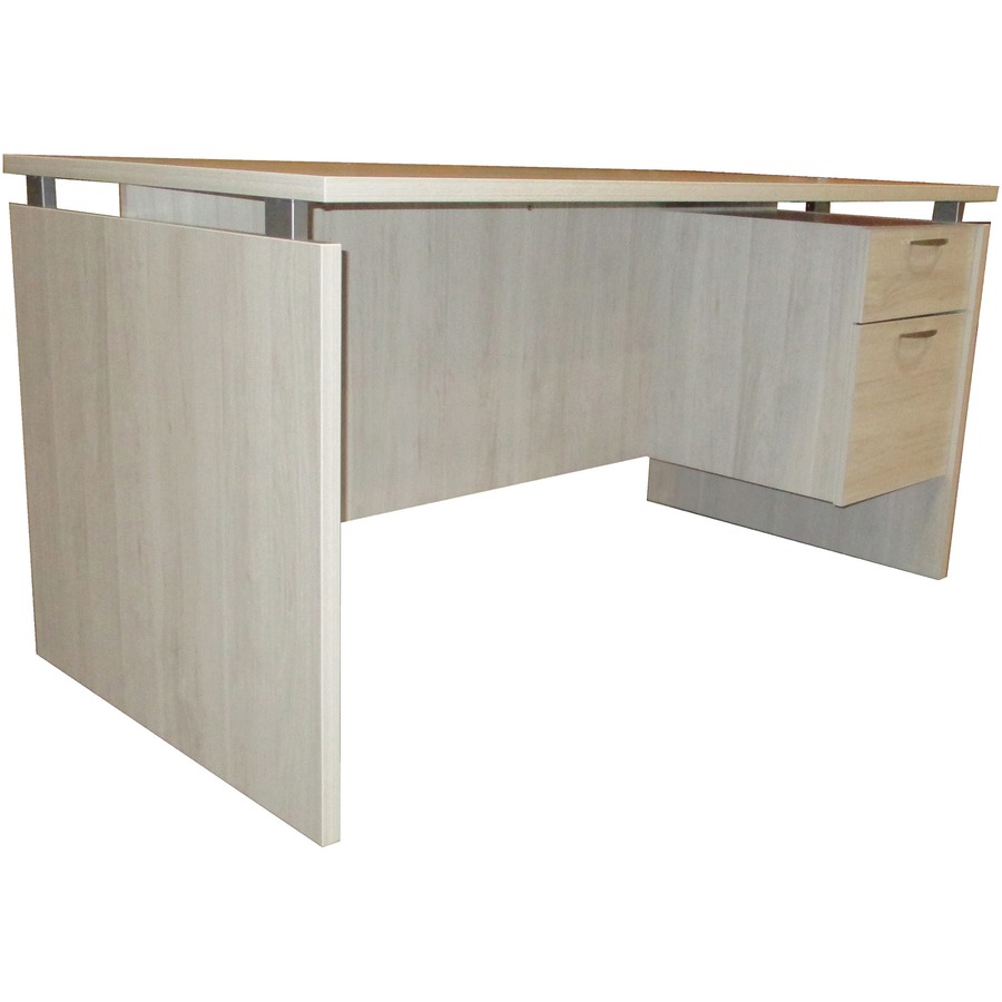 HDL Star SOHO Series Mira Single Pedestal Desk - Rectangle Top - 60" Table Top Width x 30" Table Top Depth - 29" Height - Assembly Required - Winter Wood, Laminated = HTWMA123060WW