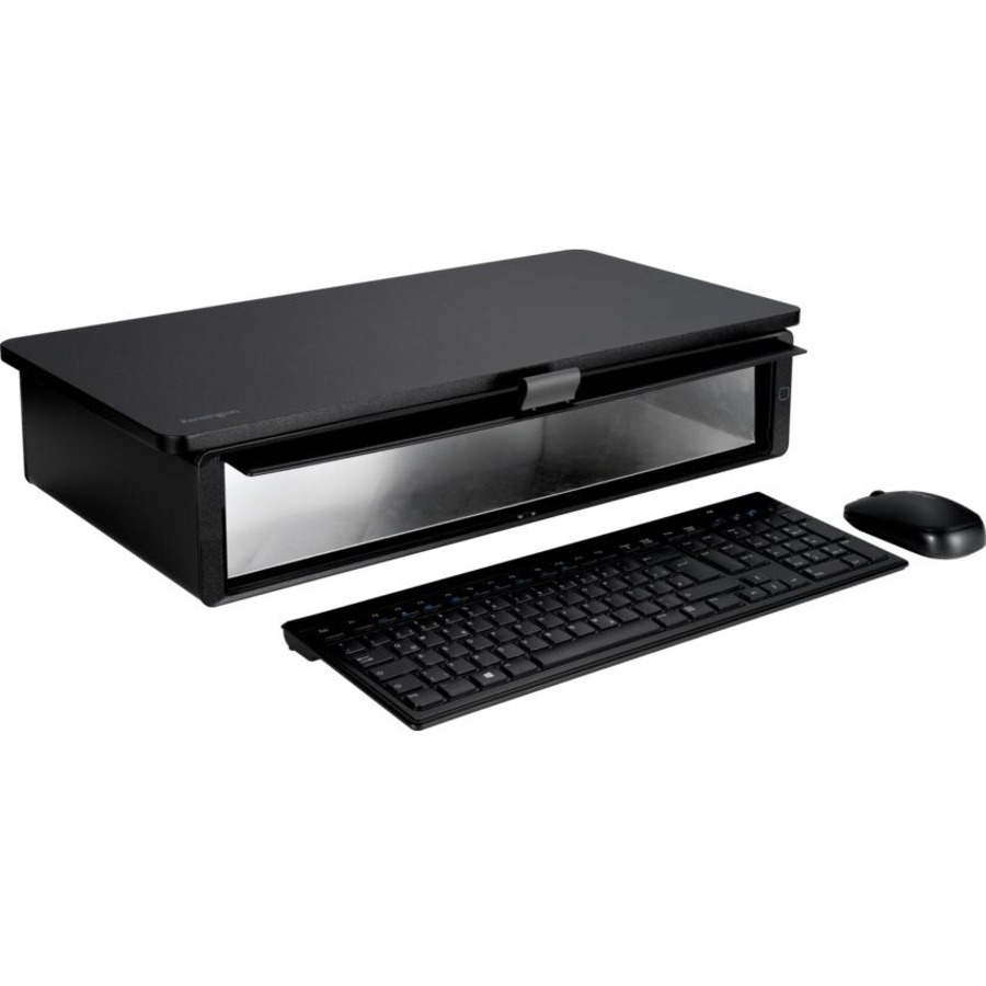 Kensington UVStand Monitor Stand with UVC Sanitization Compartment - Up to 34" Screen Support - 18.14 kg Load Capacity - 3.50" (88.90 mm) Height x 20" (508 mm) Width x 11" (279.40 mm) Depth - Desktop - Black = KMWK55100CA