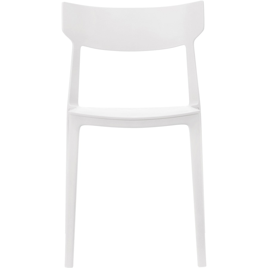 Offices To Go Kylie Stacking Chair Plastic White - Four-legged Base - White - Plastic - 1 Each - Folding/Stacking Chairs & Carts - GLBOTG11355W