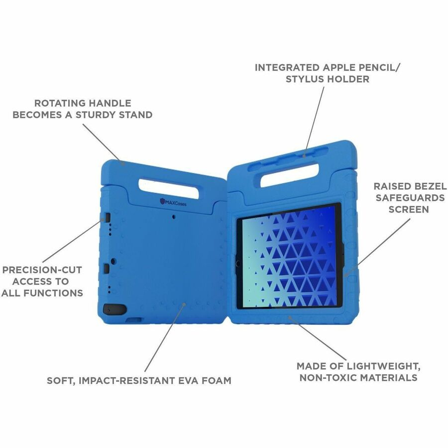 Blue SHIELDY-K foam case for iPad 9, 8, and 7 10.2-inch tablets — alternate view 1
