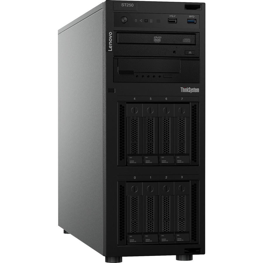 Lenovo ThinkSystem ST250 7Y45A065NA 4U Tower Server - 1 x Intel Xeon E-2224 3.40 GHz - 8 GB RAM - Serial ATA/600 Controller