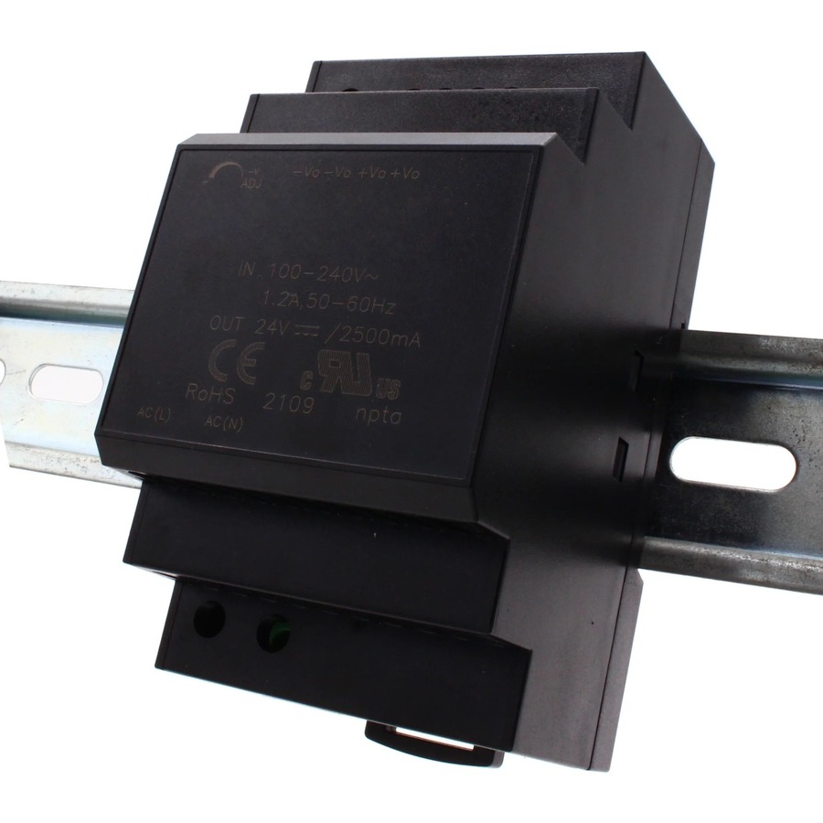 Brainboxes 60W Single Output Industrial DIN Power Supply