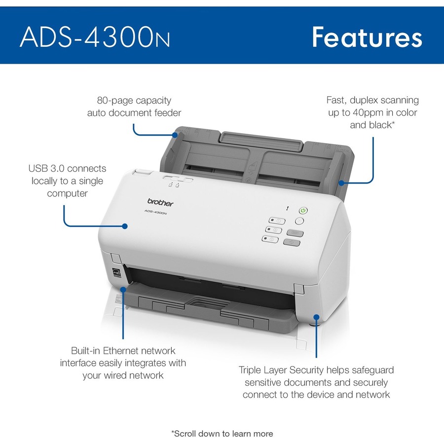 Brother Professional Desktop Scanner ADS-4300N