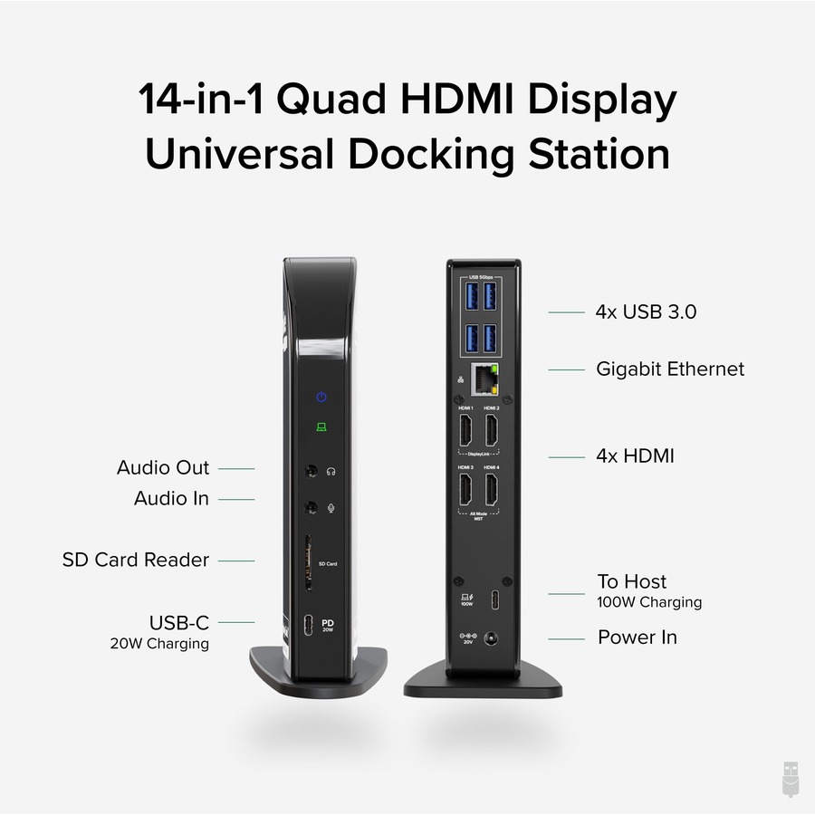Plugable Plugable USB-C Quad HDMI Docking Station