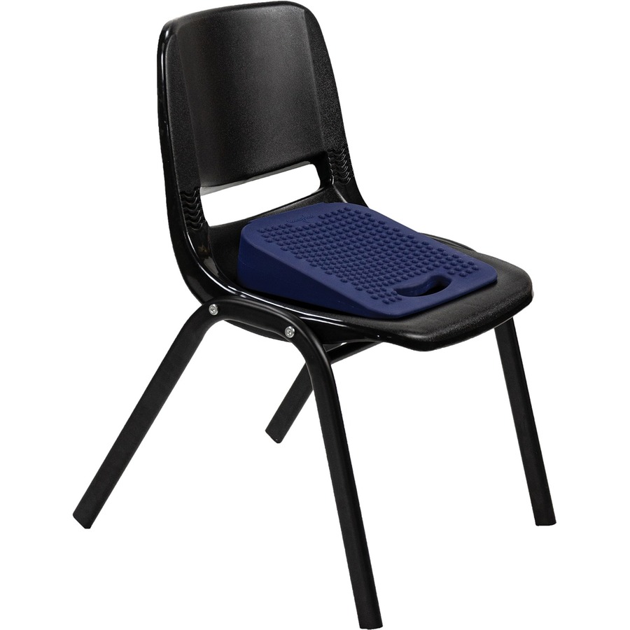 Bouncyband Wiggle Wedge Seat Cushion - Portable, Ergonomic Design, Antimicrobial - Blue - 1Each - Movement - BBAWD10BU