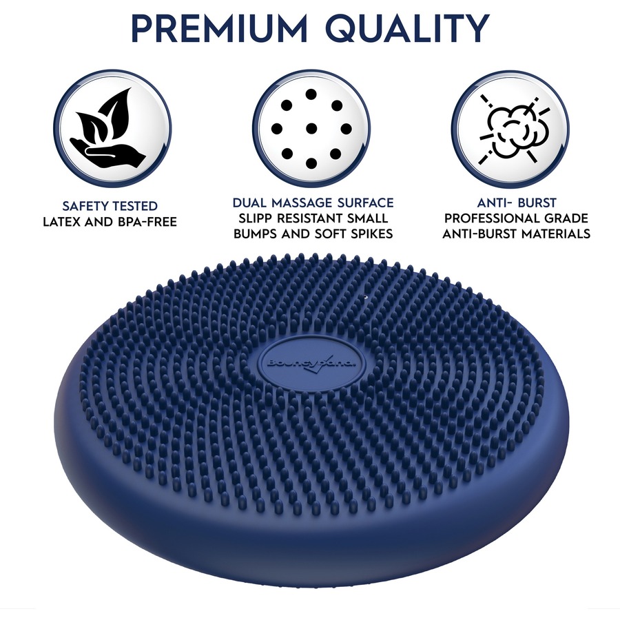 Bouncyband Wiggle Seat Big Sensory Chair Cushion for Middle/High School Kids - Blue - Movement - BBAWS33BU