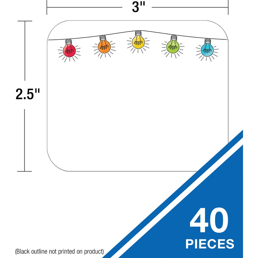 Carson Dellosa Education Light Bulbs Name Tags - 40 / Pack - Name Tags - CDP150084