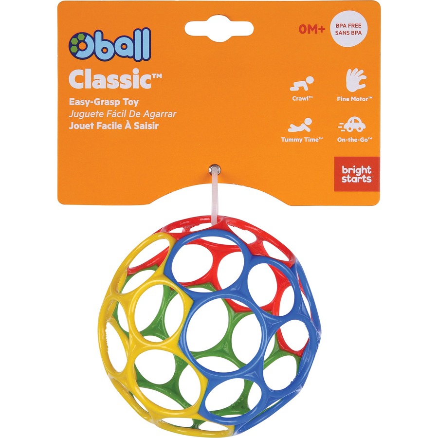 Kids2 Bright Starts Oball Classic Easy-Grasp Toy - Skill Learning: Grasping - All Ages - Infant & Toddler Toys - KDCKII10340