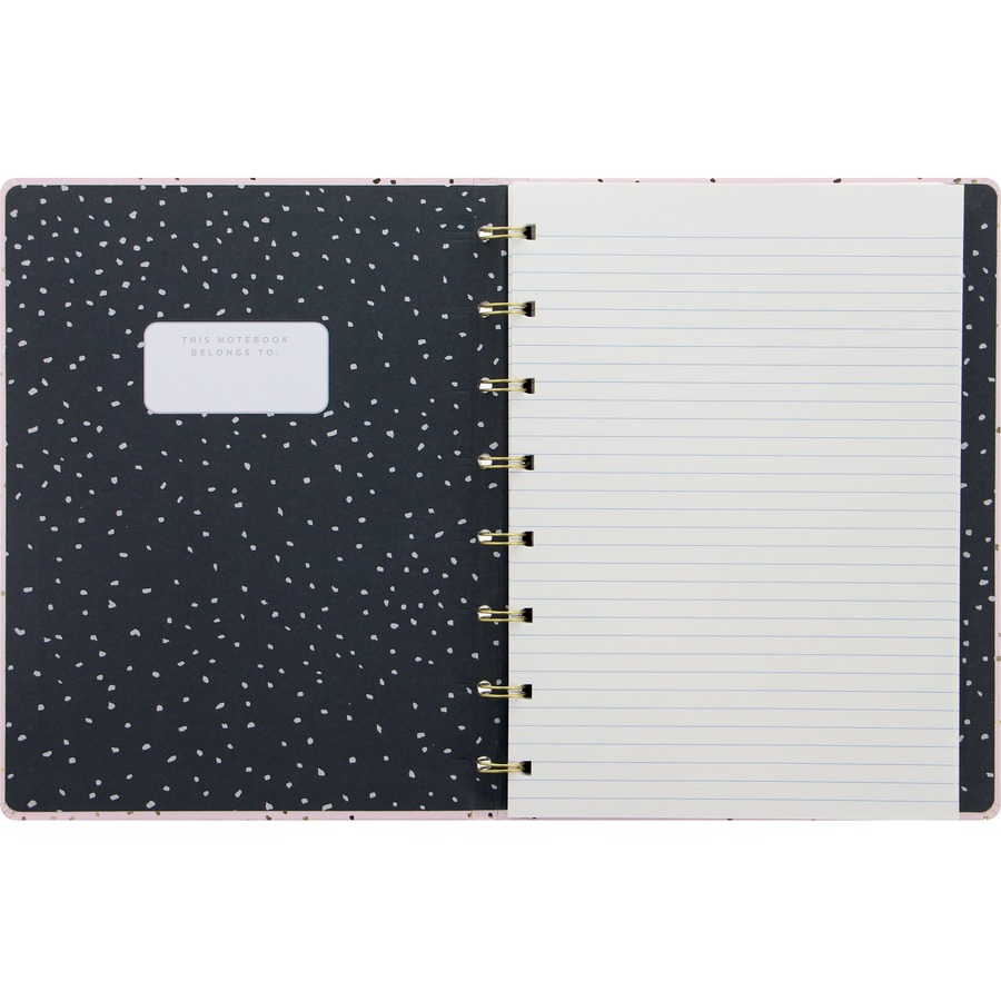 Filofax® Confetti Notebook 8-1/4" x 5-3/4" Quartz Rose, Laminated, Hard Cover, Elastic Closure - 1 Each - Pads & Notebooks - BLIB115118U