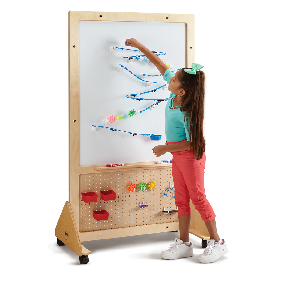 Jonti-Craft STEM Mobile Creativity Board - 30.8" (2.6 ft) Width x 14.8" (1.2 ft) Height - Assembly Required - 1 Each - Easels & Drying Racks - JNT3729JC