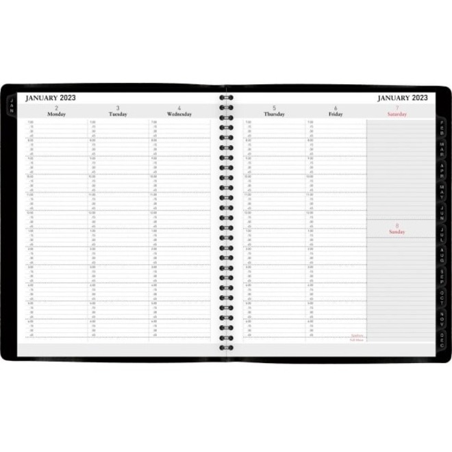 Office Depot® Brand Weekly/Monthly Planner, 7" x 9", Black, January To