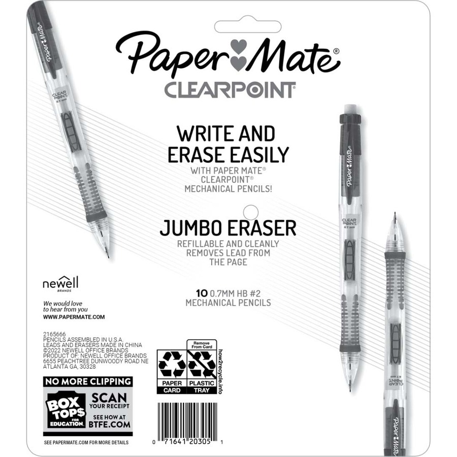 Paper Mate Clearpoint Mechanical Pencils - 0.7 mm Lead Diameter - Assorted  Barrel - 6 / Pack
