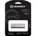 Kingston IronKey Locker+ 50 USB Flash Drive - 128 GB - USB 3.2 (Gen 1) Type A - 145 MB/s Read Speed - 115 MB/s Write Speed - Silver - XTS-AES, 256-bit AES - 5 Year Warranty - TAA Compliant
