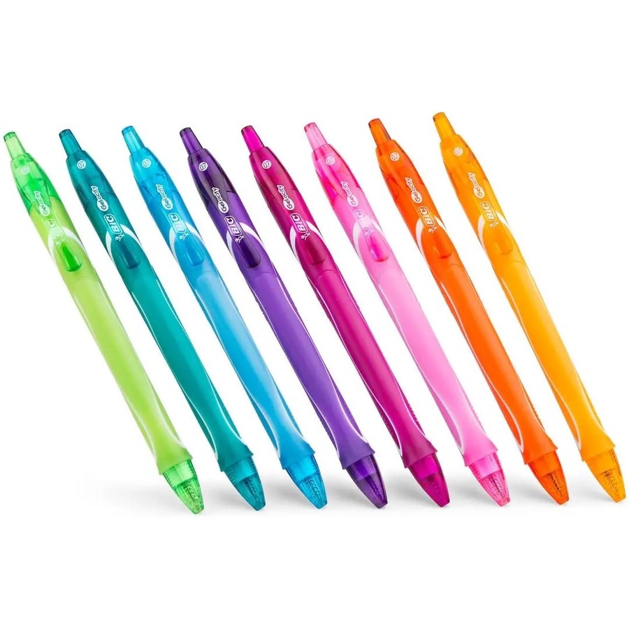 BIC Gel-ocity Quick Dry Fashion,  Gel Pen - Medium Pen Point - 0.7 mm Pen Point Size - Assorted Gel-based Ink - 8 / Pack - Gel Ink Pens - BICRGSMP8AST