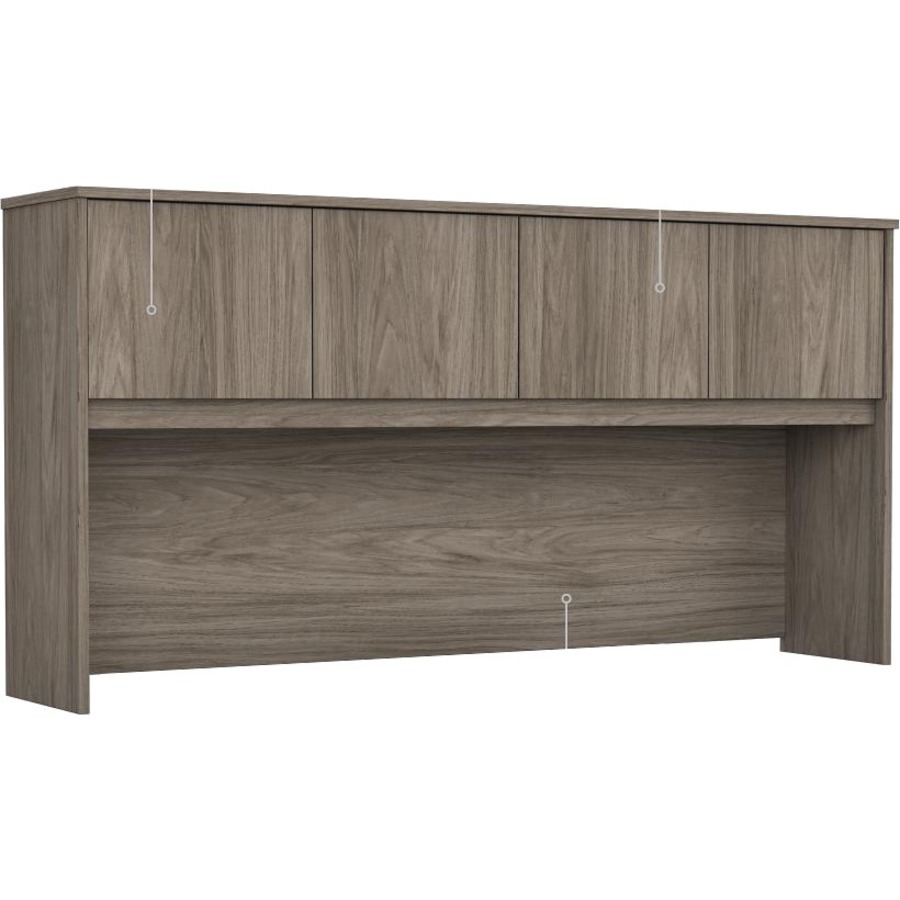 Bush Business Furniture Studio C L Shaped Desk - 71" x 71.1"65.9" - 3 x File, Box Drawer(s) - 4 Door(s) - Finish: Modern Hickory, Thermofused Laminate (TFL)
