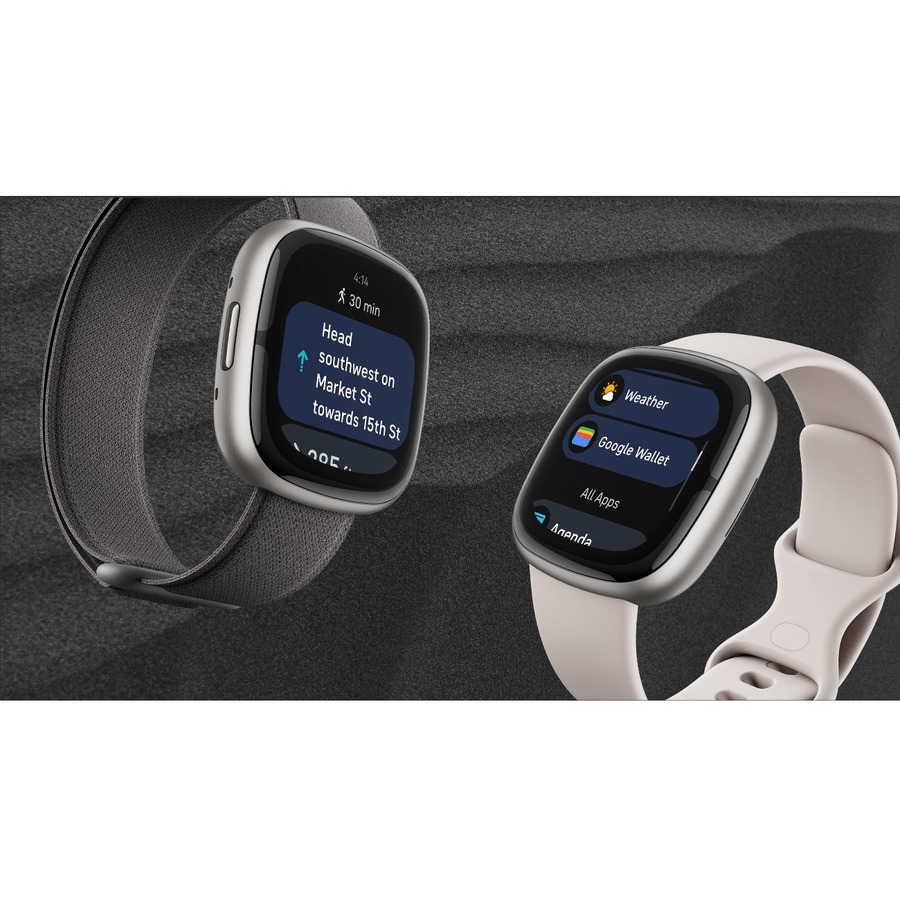 GOOGLE - FITBIT FITBIT SENSE 2 LUNAR WHITE/PLATINUM ALUMINUM — alternate view 1