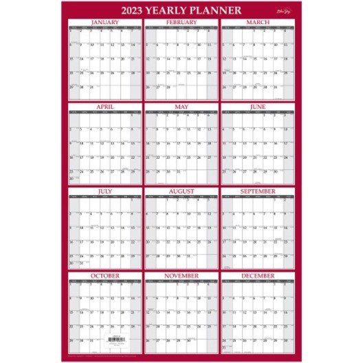 Blue Sky Monthly Calendar 48 X 32 Classic Red January To December
