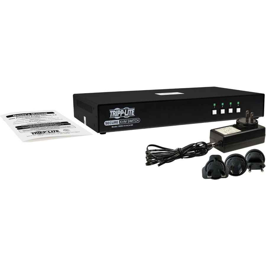 Tripp Lite by Eaton Secure KVM Switch, 4-Port, Single Head, DP to HDMI (x4), 4K, NIAP PP4.0, Audio, CAC, TAA