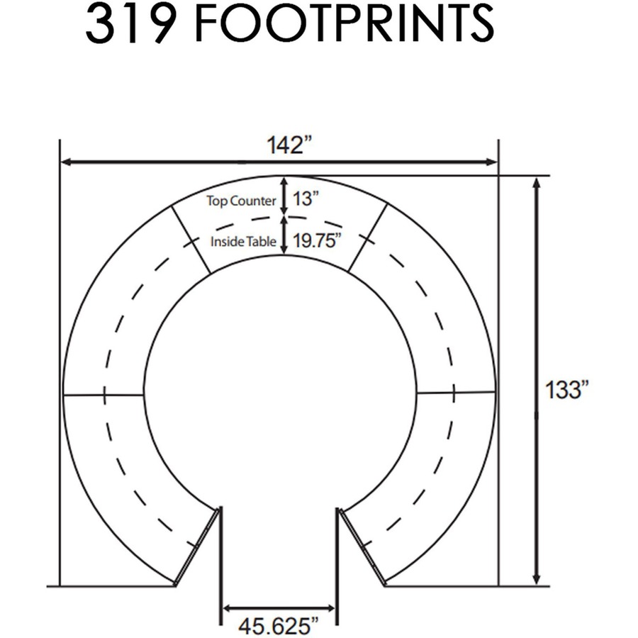Linea Italia 5Unit Curved Reception Desk Clark Office Products Inc