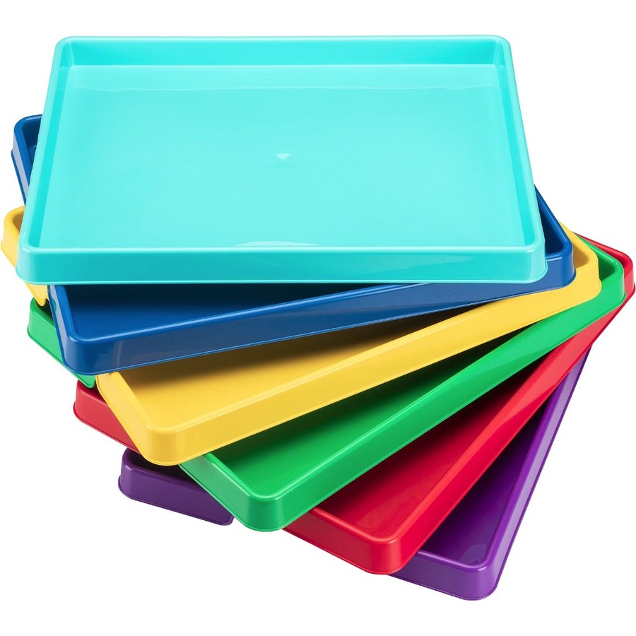 Storex Large Activity Tray, Assorted Colors - Art, Craft, Paint, Bead, Crayon, Supplies - 1 Each - Assorted - Plastic = STX00440E12C