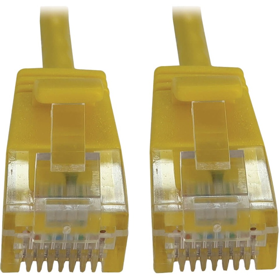 Eaton Tripp Lite Series Cat6a 10G Snagless Molded Slim UTP Ethernet Cable (RJ45 M/M), PoE, Yellow, 1 ft. (0.3 m)