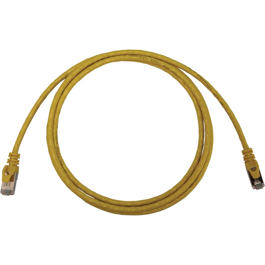Eaton Tripp Lite Series Cat6a 10G Snagless Shielded Slim STP Ethernet Cable (RJ45 M/M), PoE, Yellow, 7 ft. (2.1 m)