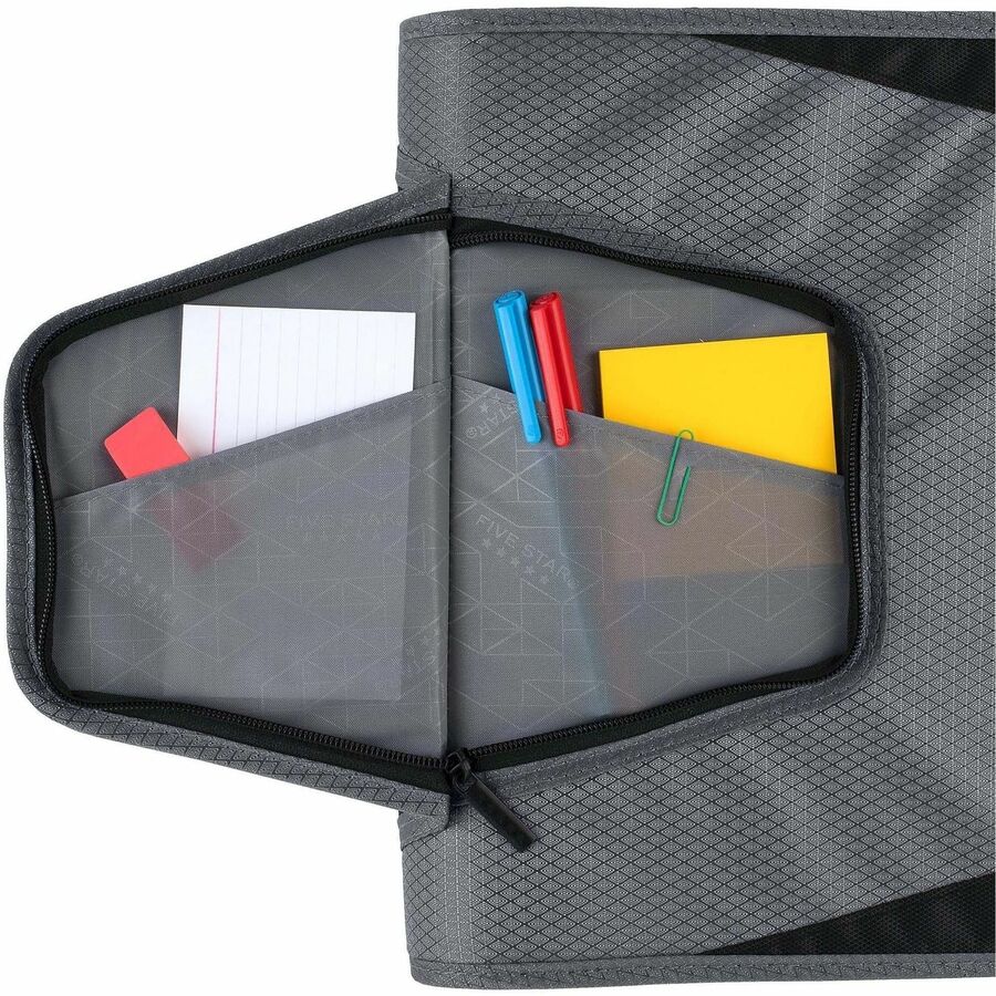 Mead Zipper Binder - 500 Sheet Capacity - 3 Ring - Fastener: Ring - Pocket: 3 - Multi-colored - Zipper Closure, Wear Resistant, Tear Resistant, Durable, Expandable - 1 Each - Kennedy Office