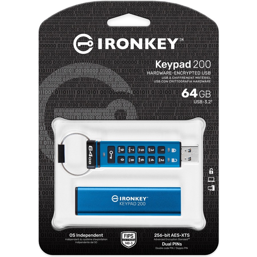 IronKey Keypad 200 64GB USB 3.2 (Gen 1) Type A Flash Drive