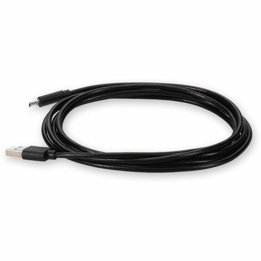 Black 5 meter USB 2.0 cable with USB Type-A male to USB Type-C male connectors — alternate view 1