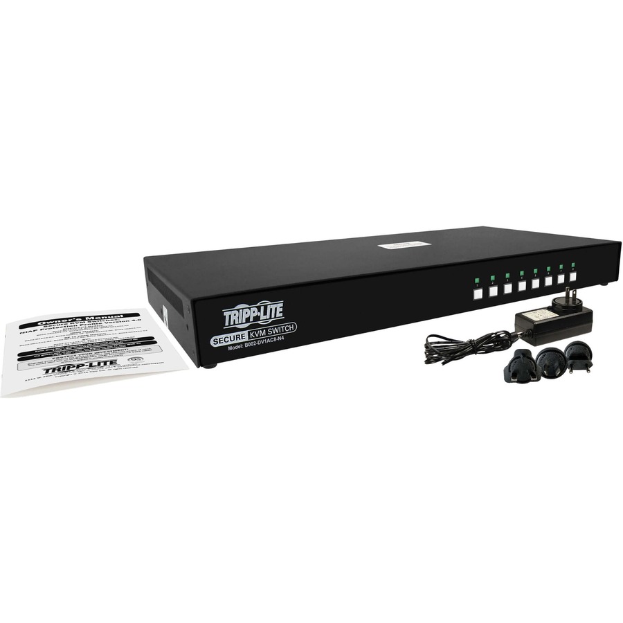 Tripp Lite by Eaton Secure KVM Switch, 8-Port, Single Head, DVI to DVI, NIAP PP4.0, Audio, CAC, TAA