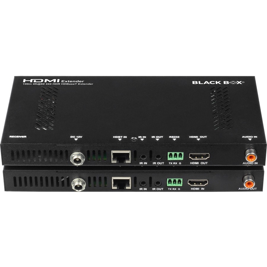 Black Box Audio/Video Extender - 2 x Network (RJ-45) - 2 x HDMI - 328 ft Extended Range - Black