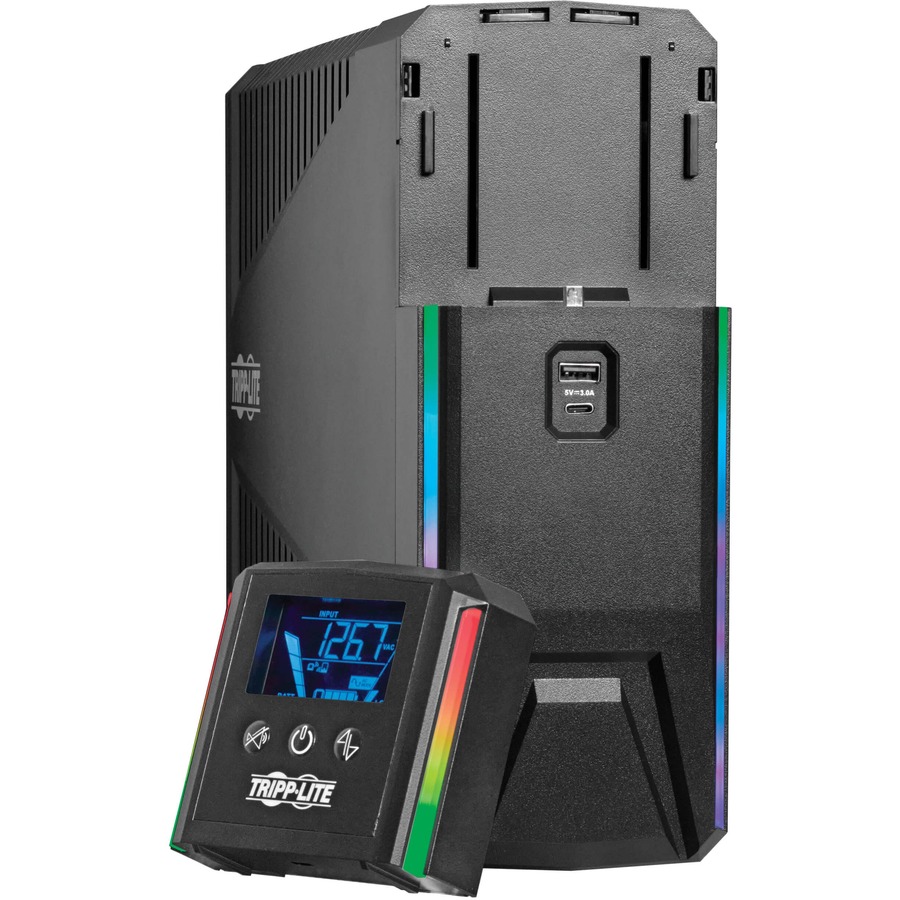 Tripp Lite by Eaton UPS 1500VA 900W 120V Pure Sine Wave Gaming UPS Battery Backup - LCD, AVR, RGB LEDs, USB Charging, Power Saving