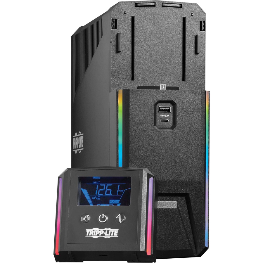 Tripp Lite by Eaton UPS 1000VA 600W 120V Pure Sine Wave Gaming UPS Battery Backup - LCD, AVR, RGB LEDs, USB Charging, Power Saving