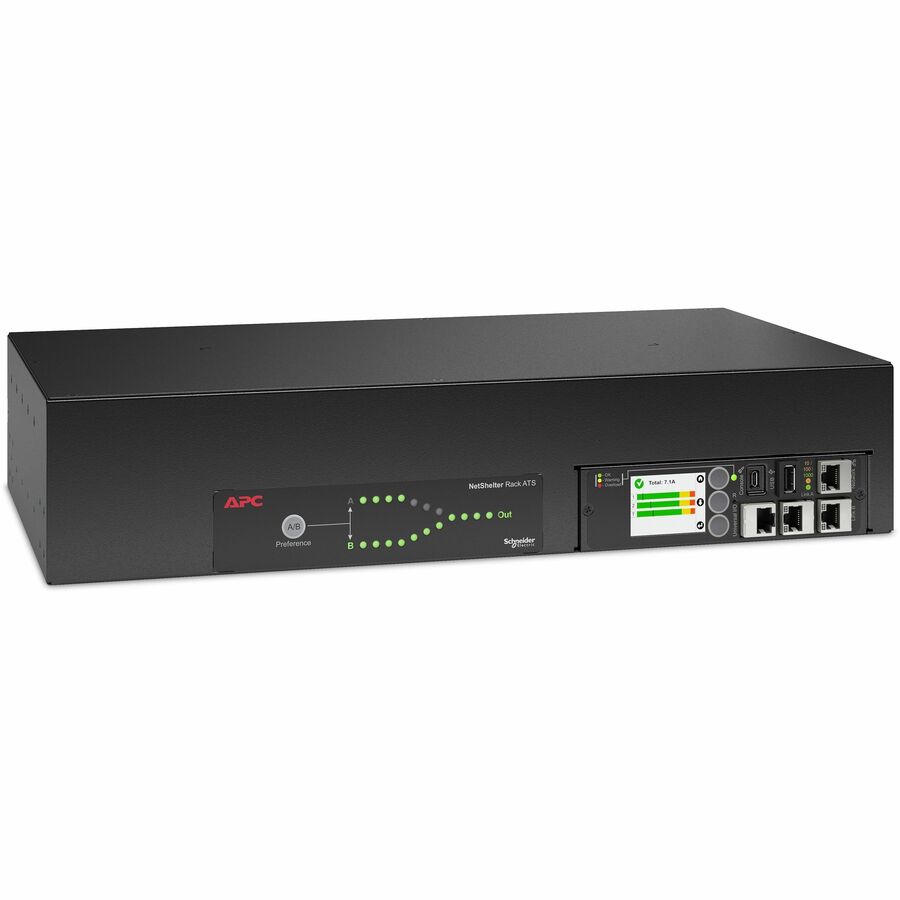 APC Netshelter Rack Automatic Transfer Switch, 2U, 30A, 208V, 2 L6-30P IN, 1 L6-30R OUT, 50/60Hz